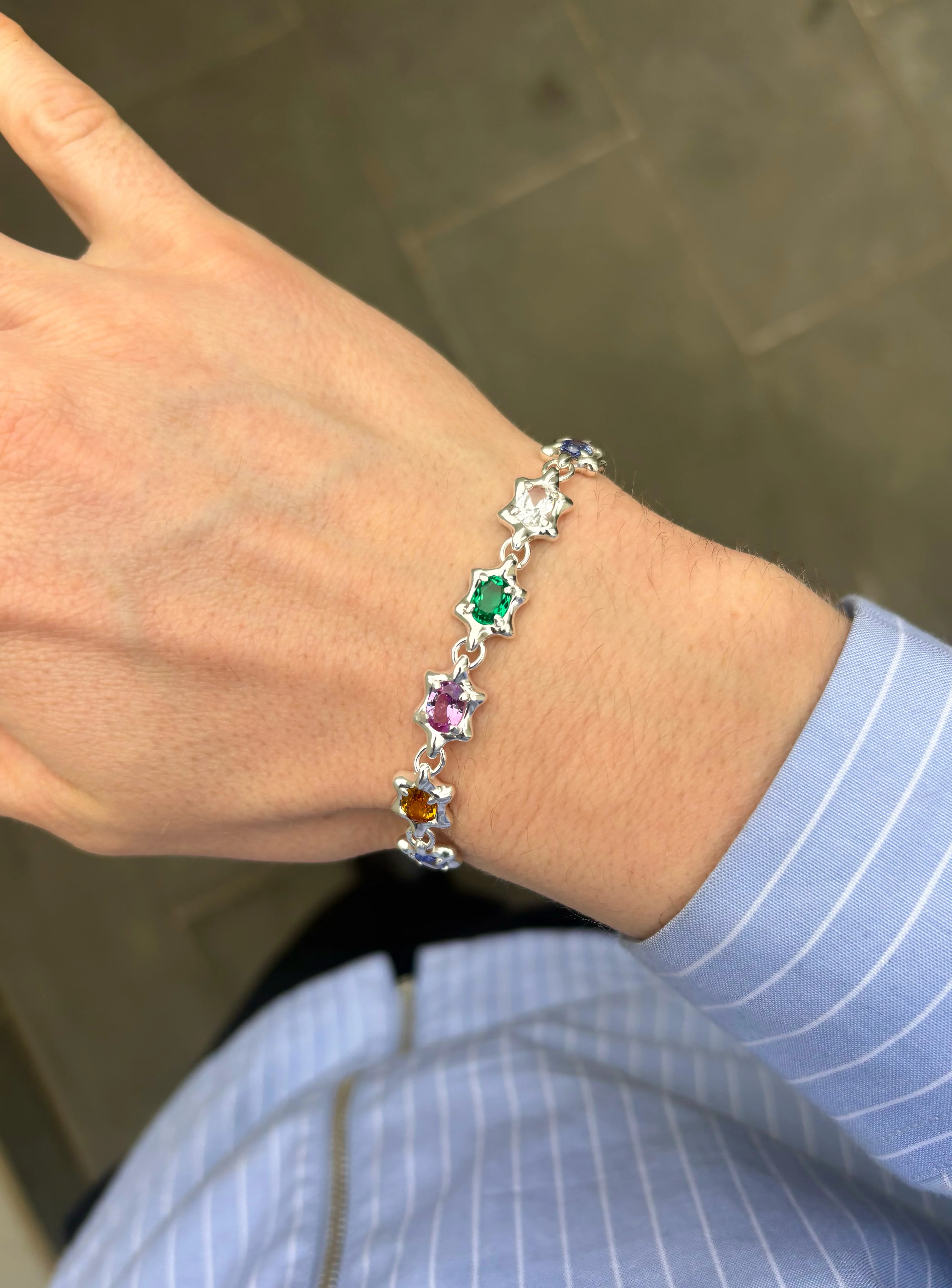 6 Pt Gem Bracelet Rainbow - Image 2