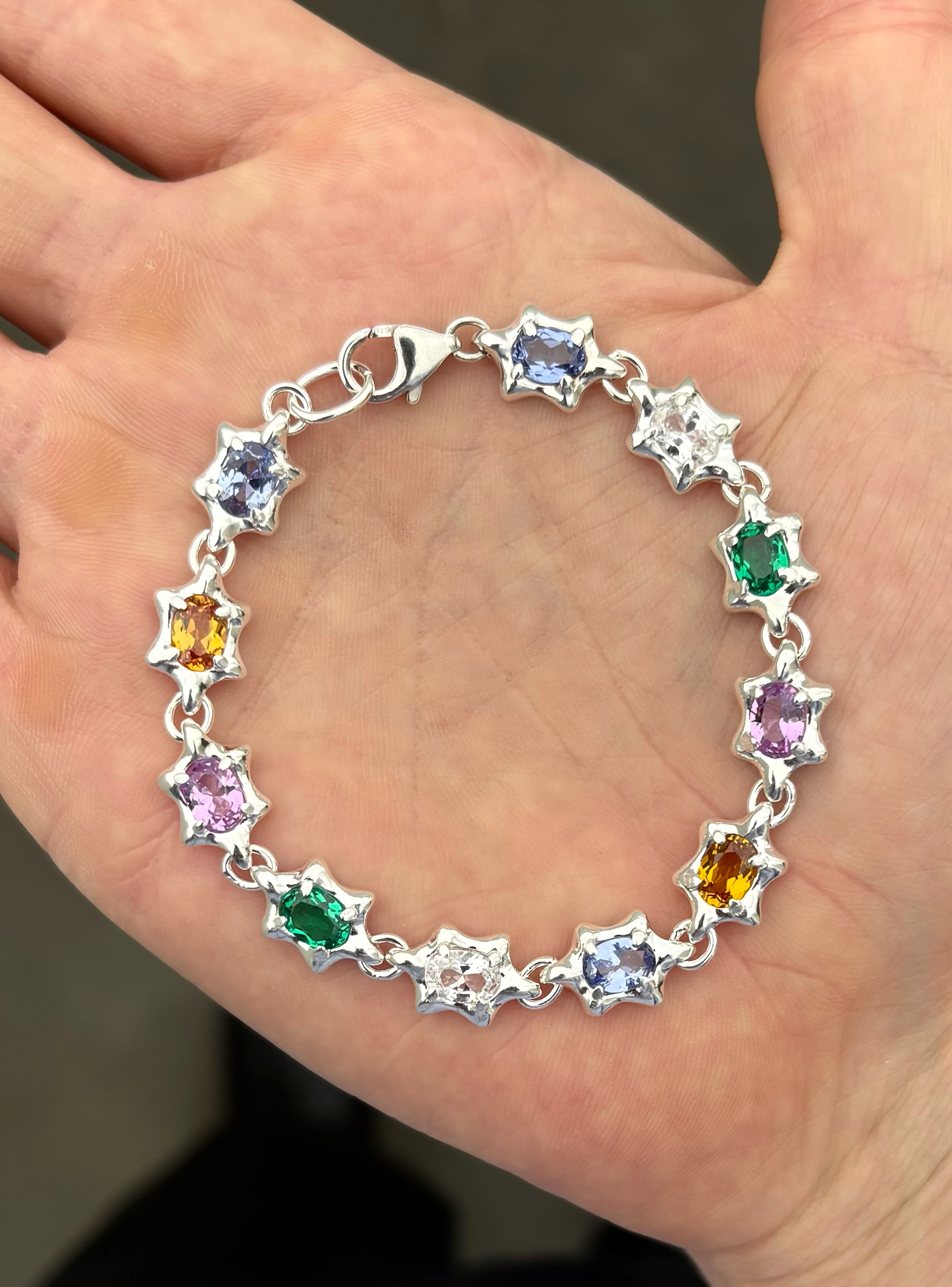 6 Pt Gem Bracelet Rainbow - Image 3